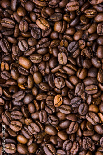 Background of black coffee beans