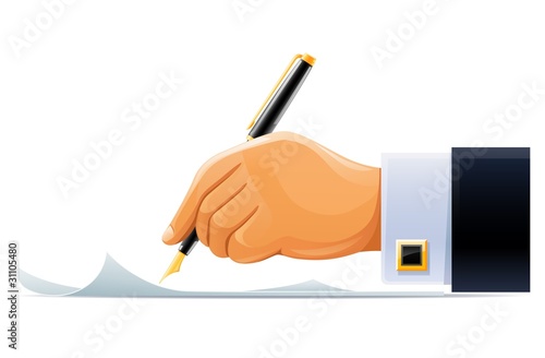 writening hand with pen