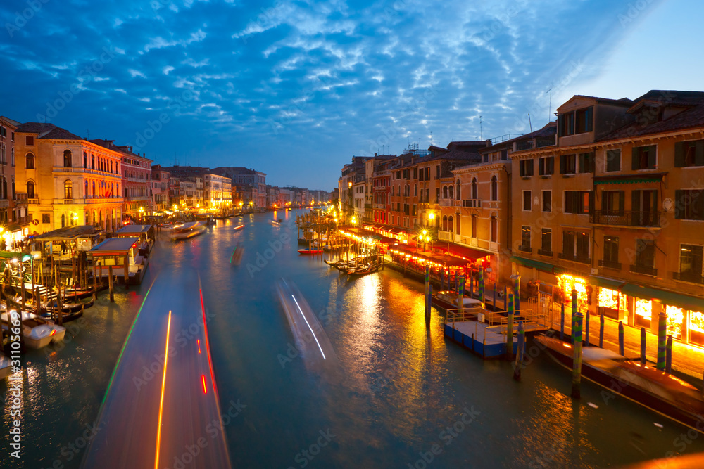 Venice, View from Rialto Bridge.