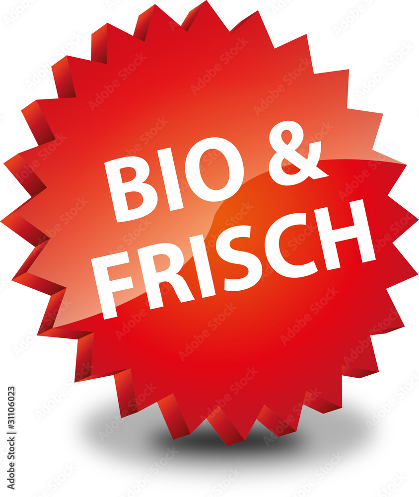 Button Rund Bio & Frisch rot Button Rund Bio & Frisch rot