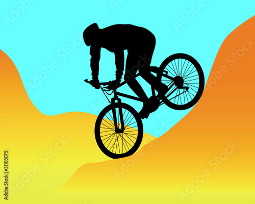 mountain biker riding in the mountains