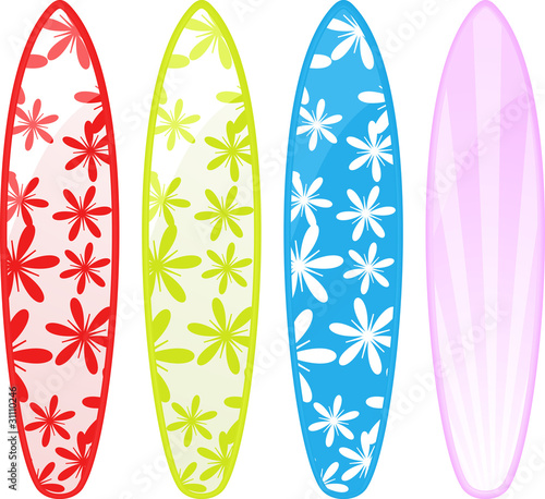 Decorated surfboards
