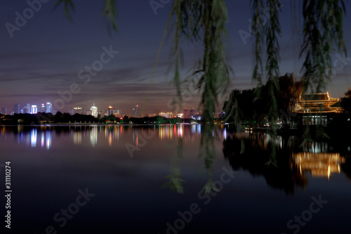 city skyline by night. © xin wang