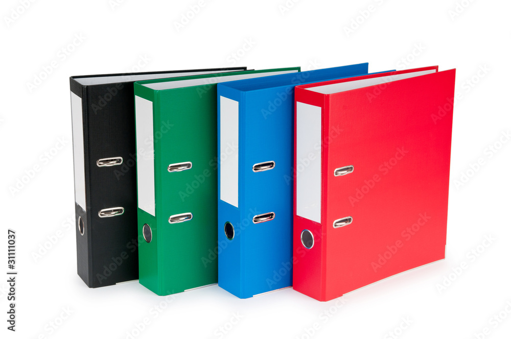 Office folders isolated on the white background Office folders isolated on the white background
