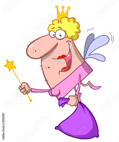 Grinning Blond Fairy Godmother Or Tooth Fairy