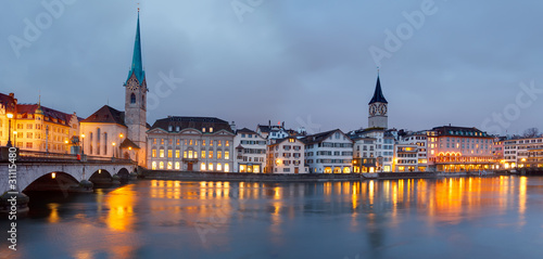 Zurich at dusk photo