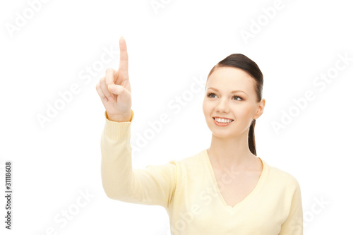 Wallpaper Mural businesswoman working with something imaginary Torontodigital.ca