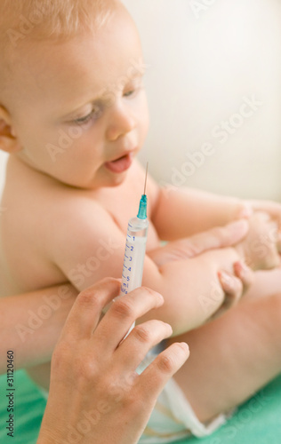 Naklejka baby and injection