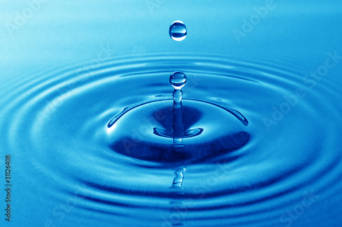 Blue Water drop splash
