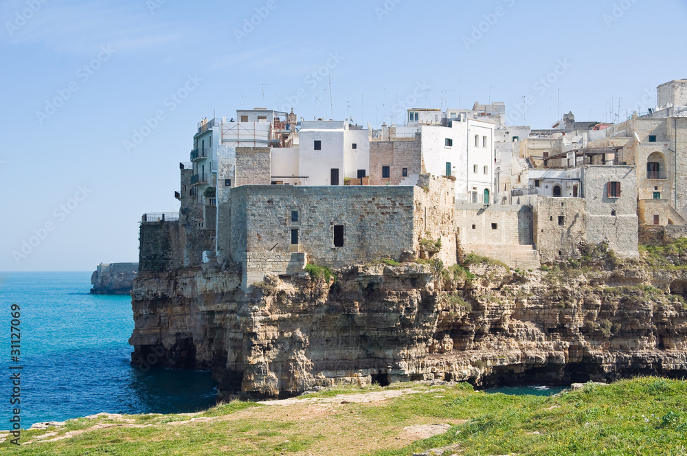 Panoramic view of Polignano a Mare. Apulia. Panoramic view of Polignano a Mare. Apulia.