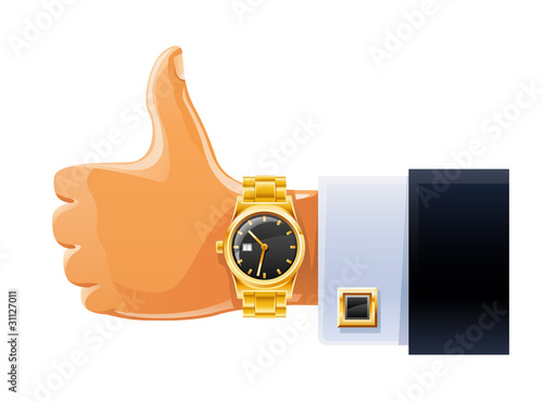 watch on hand vector