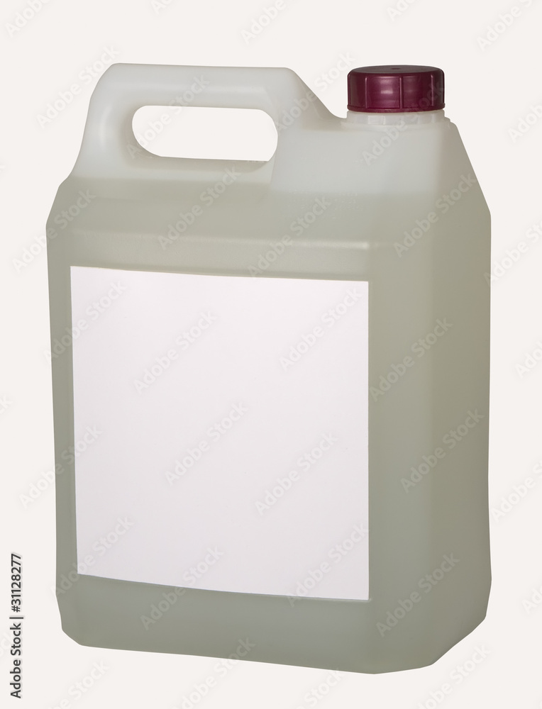 plastic canister with a blank label plastic canister with a blank label