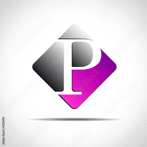 Logo initial letter P on white background # Vector