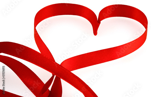 ruban rouge coeur Valentin mariage amour photo