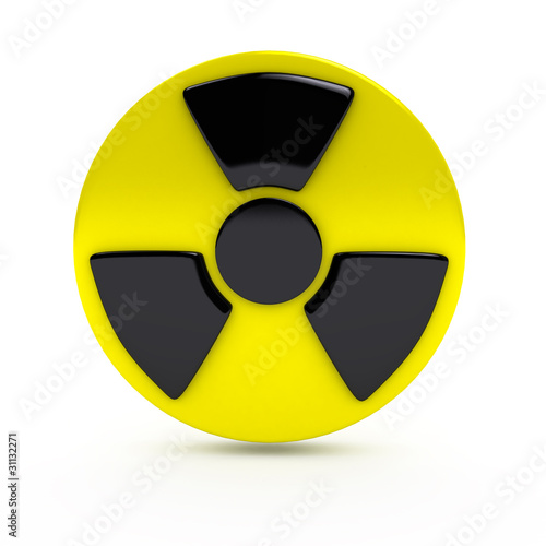 Radiation sign over white background