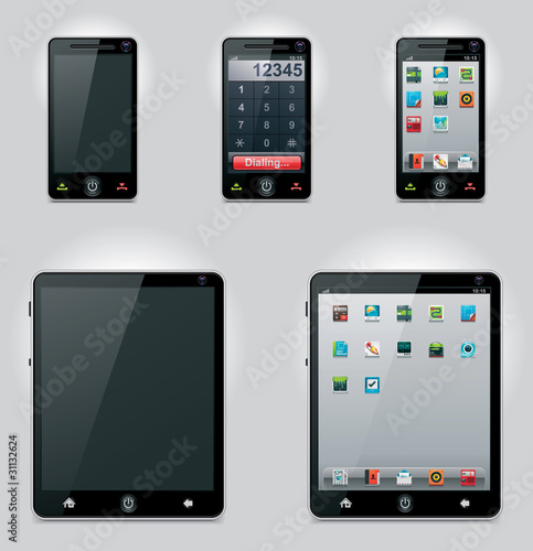 Vector tablet computer and mobile phone icons
