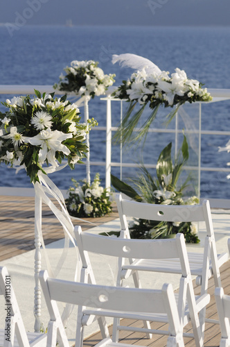 wedding party at the beach photo