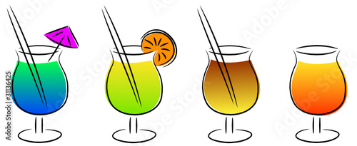 verschiedene cocktails in farbe