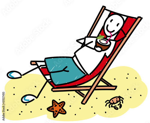 Vacancier dans transat