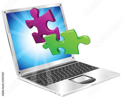 Jigsaw puzzle pieces flying...