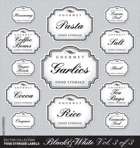 ornate food storage labels vol3 (vector)