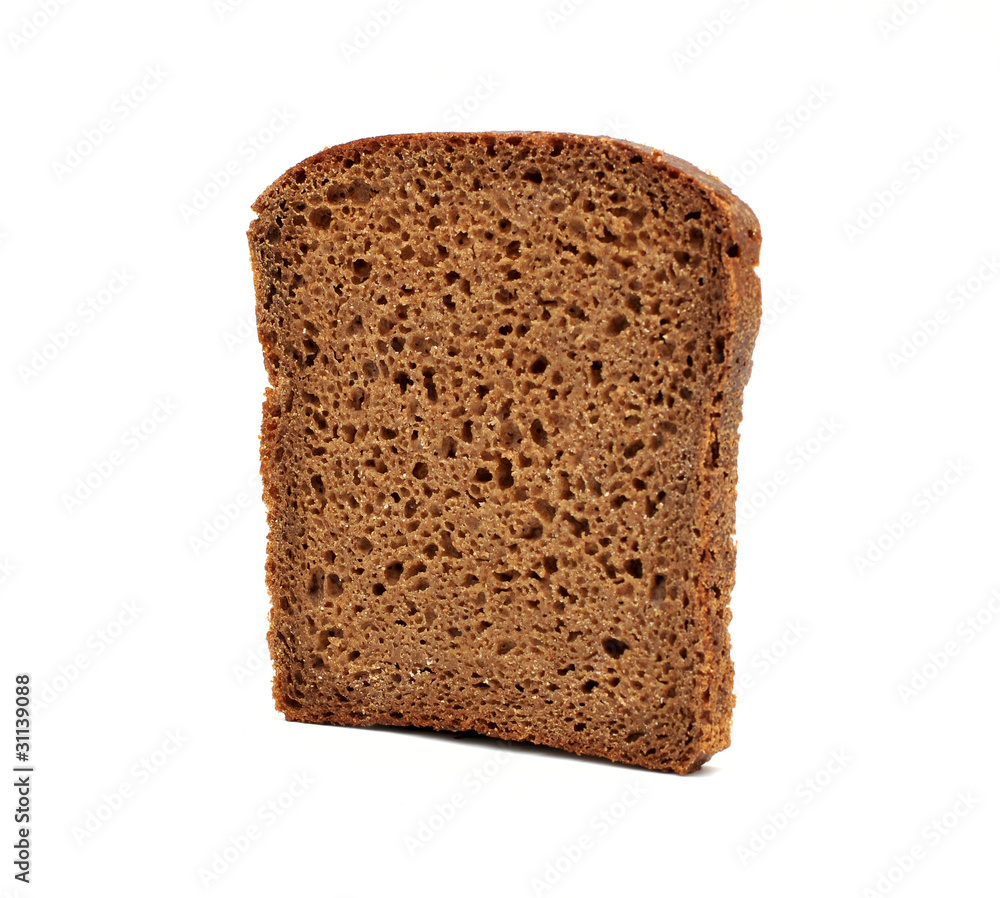 Brown bread slice isolated on white background Brown bread slice isolated on white background