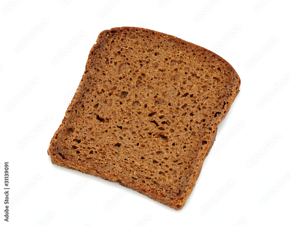 Brown bread slice isolated on white background Brown bread slice isolated on white background