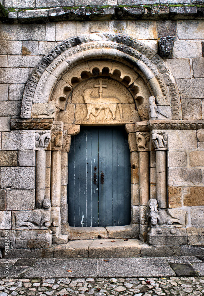 Romanesque door of church of S. Pedro de Rates
