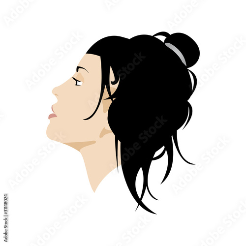 visage femme brune vectoriel