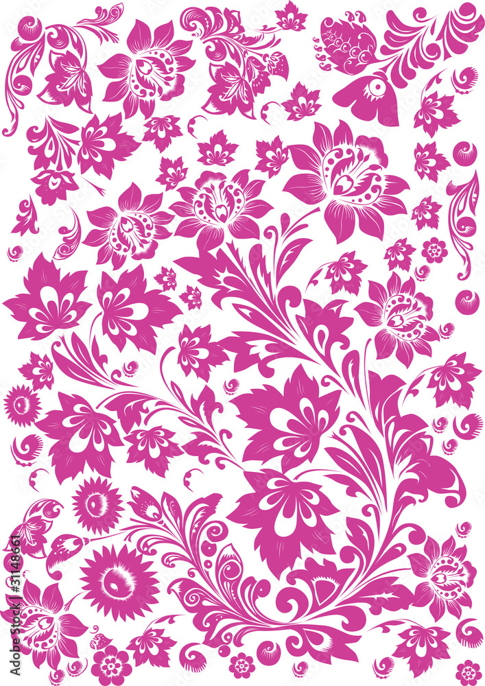 background with traditional pink flowers background with traditional pink flowers
