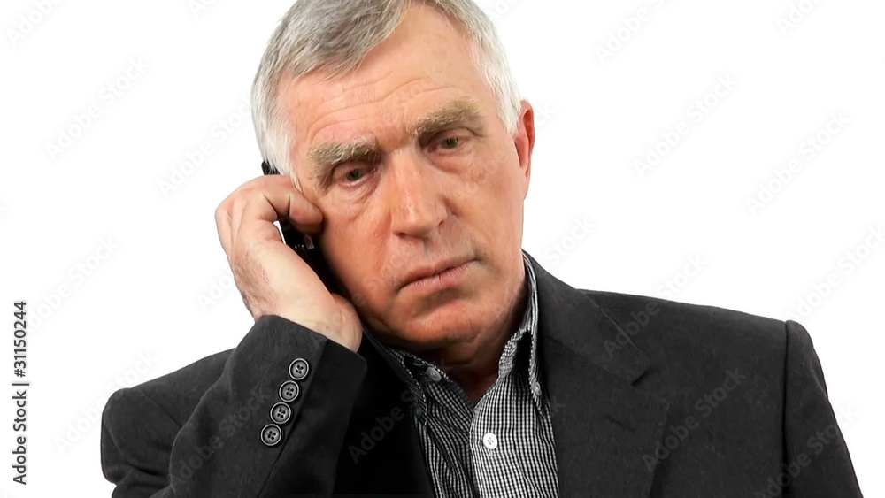 businessman talking on his mobile phone. Isolated on white businessman talking on his mobile phone. Isolated on white