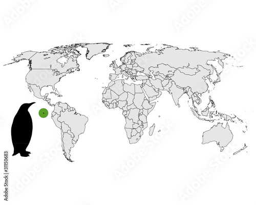 Galapagos-Pinguin Verbreitungskarte