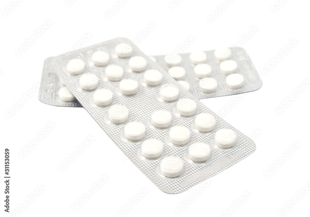 packaging of tablets on a white background packaging of tablets on a white background
