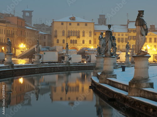 Italy, Padua: Prato della Valle square during a winter morning