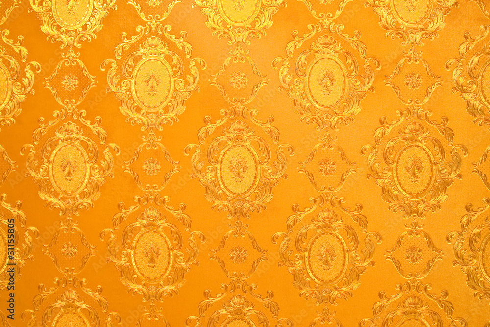 Old gold wallpaper : Traditional Thai style Stock Photo | Adobe Stock