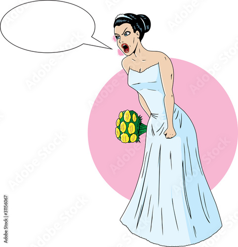 Angry Bride is yelling something at someone