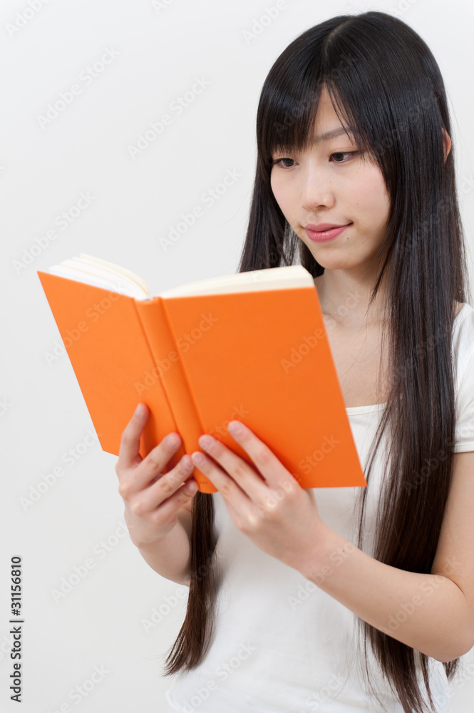 beautiful asian woman reading a book beautiful asian woman reading a book