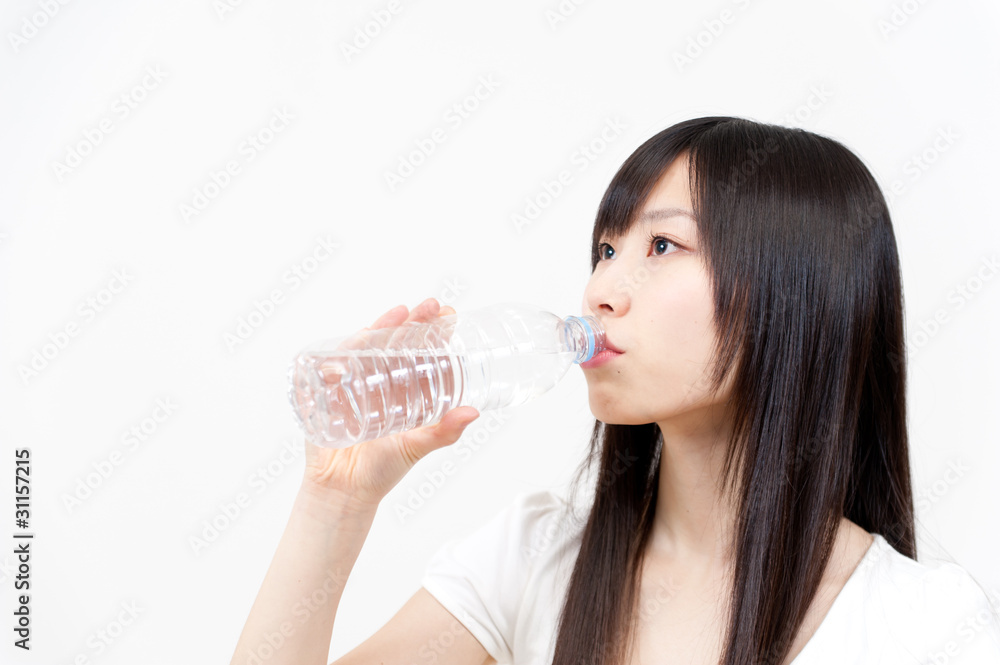 asian beautiful woman with pure bottle water asian beautiful woman with pure bottle water