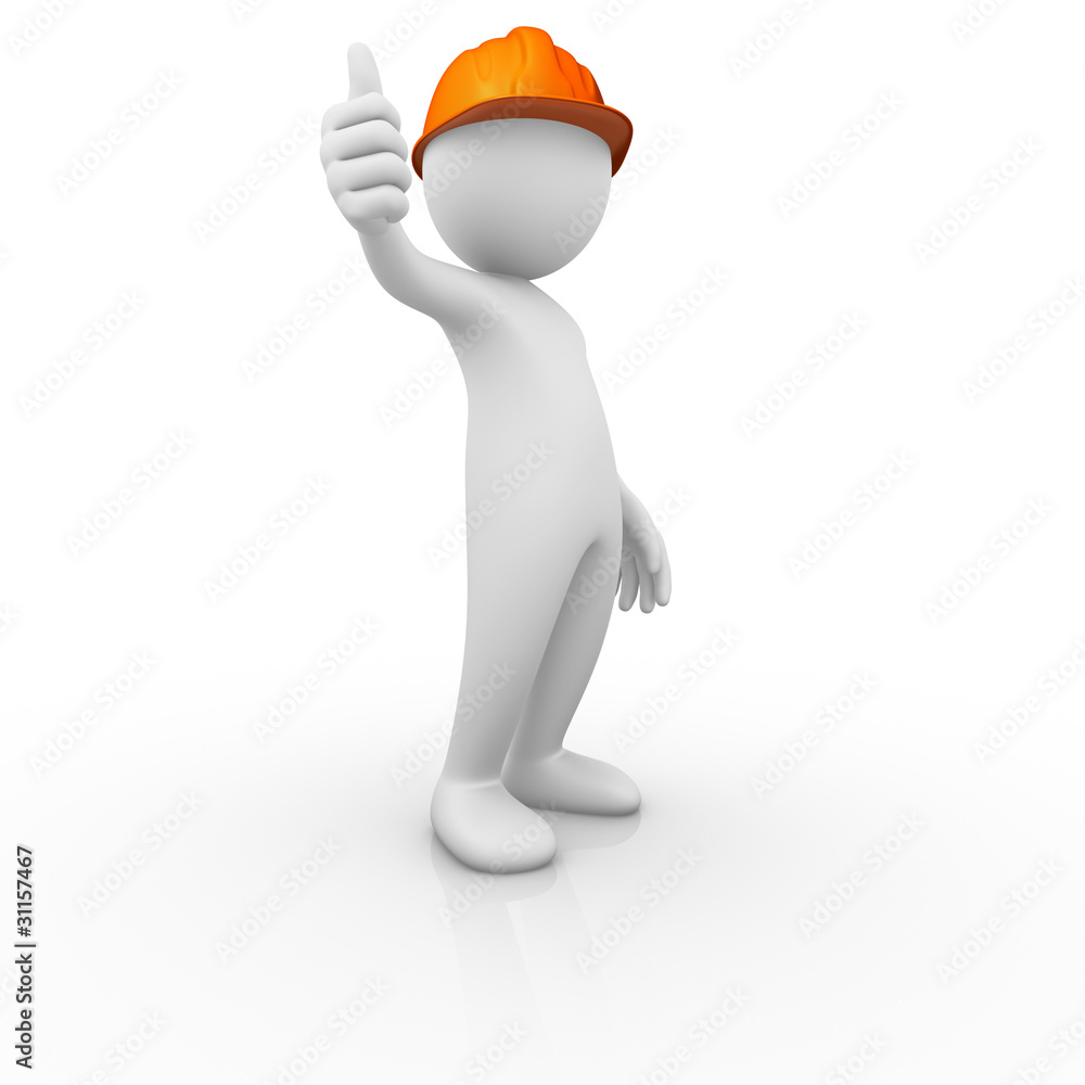 Construction worker thumb up signal Construction worker thumb up signal