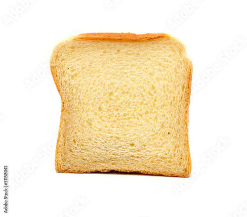 white bread isolated on white background