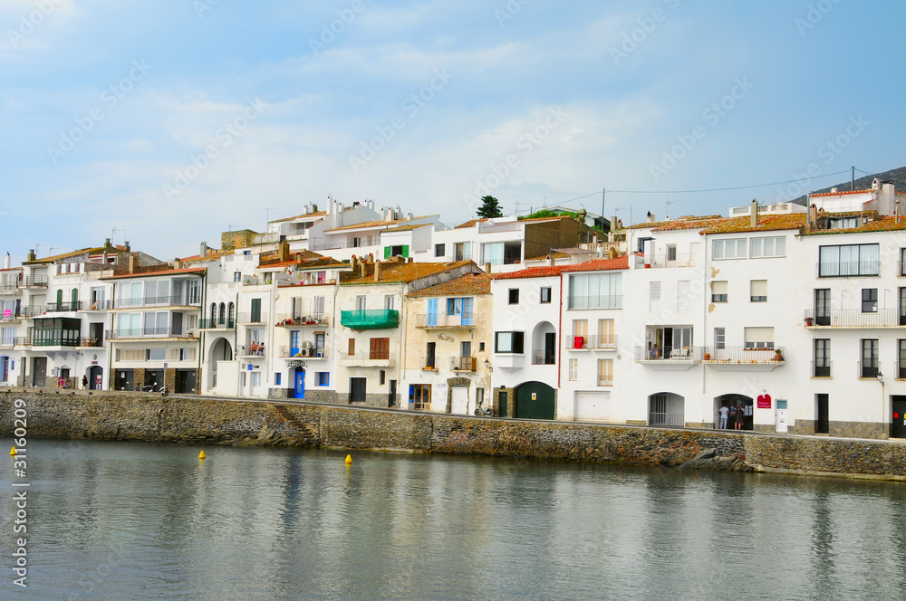A view of seafront of Cadaques, Costa Brava, Spain