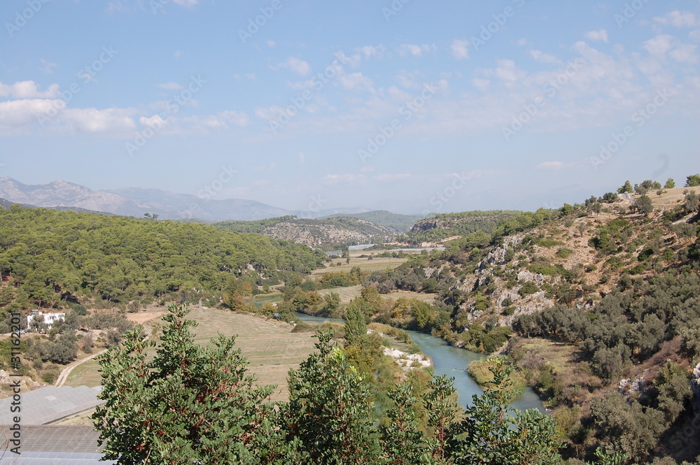 Hills and River in Antalya Turkey