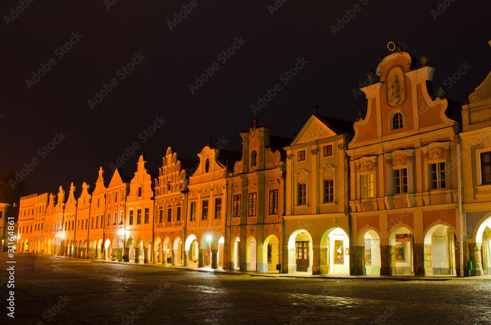 Square,Telc,Bohemia,Czech Republic.UNEACO protected heritage