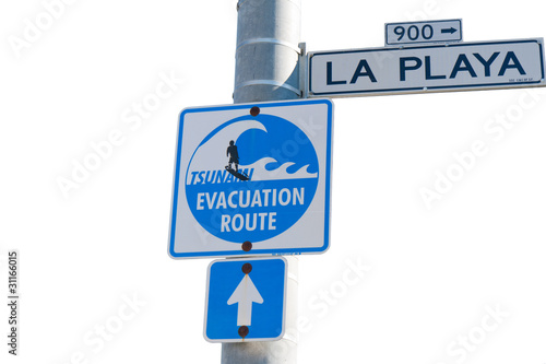 street sign tsunami evacuation