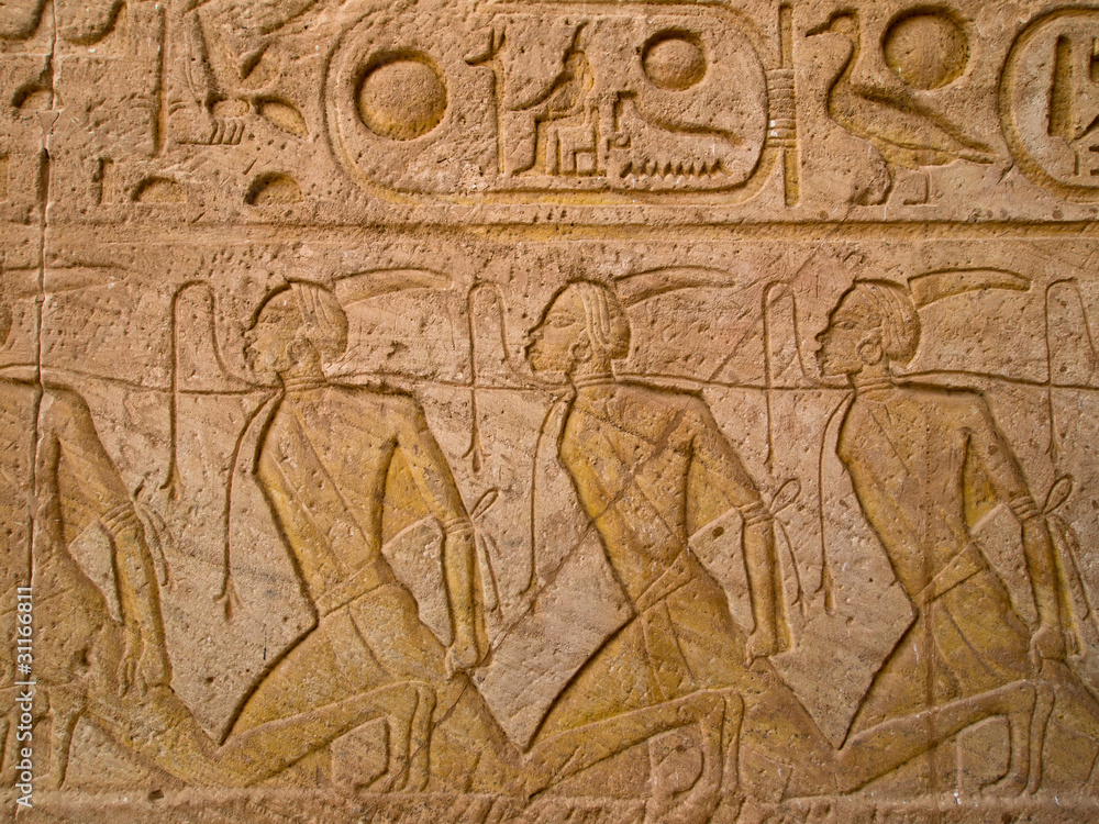 hieroglyphics of slaves in Abu Simbel