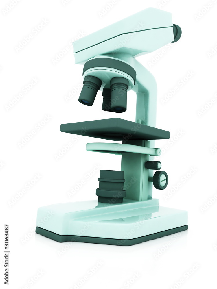 microscope isolated on white microscope isolated on white