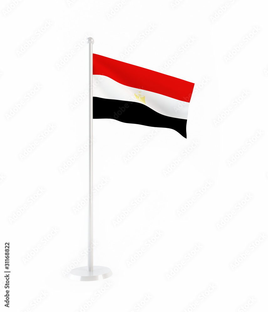 3D flag of Egypt
