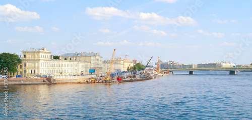 urban landscape with river Neva
