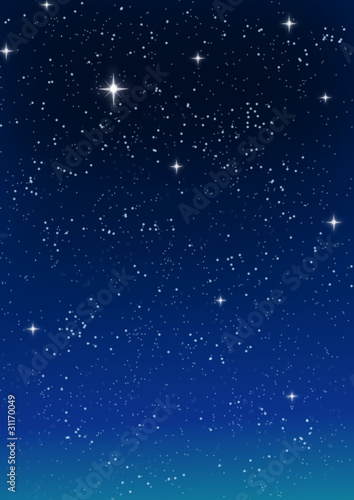 Stars in the blue sky, vector image.