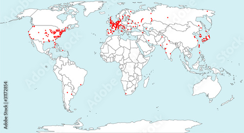 vector map of world NPS location